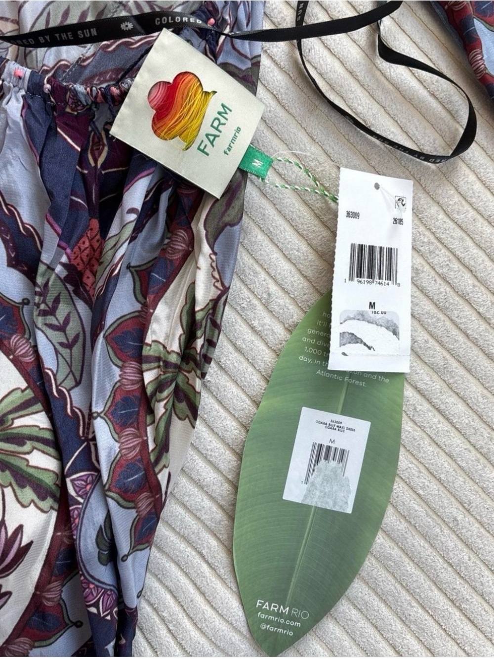 FARM Rio Odara Blue Navy and Lavender Halter Cutout Maxi Dress - Picture 5 of 5